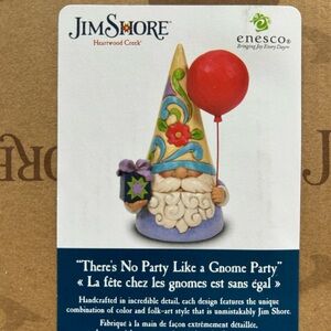 Jim Shore Gnome Party Figurine with Red Balloon